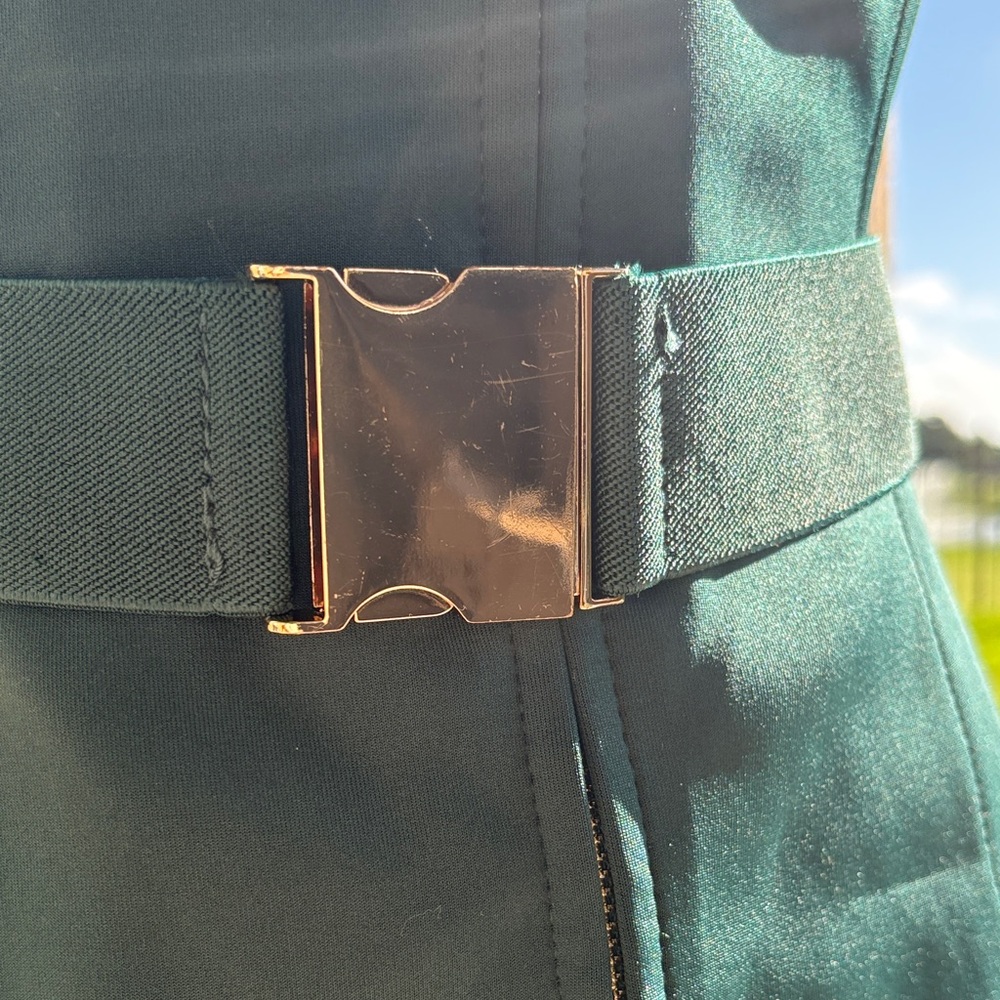 Tommy Hilfiger Dark Green Belted Midi Dress - Picture 6 of 8